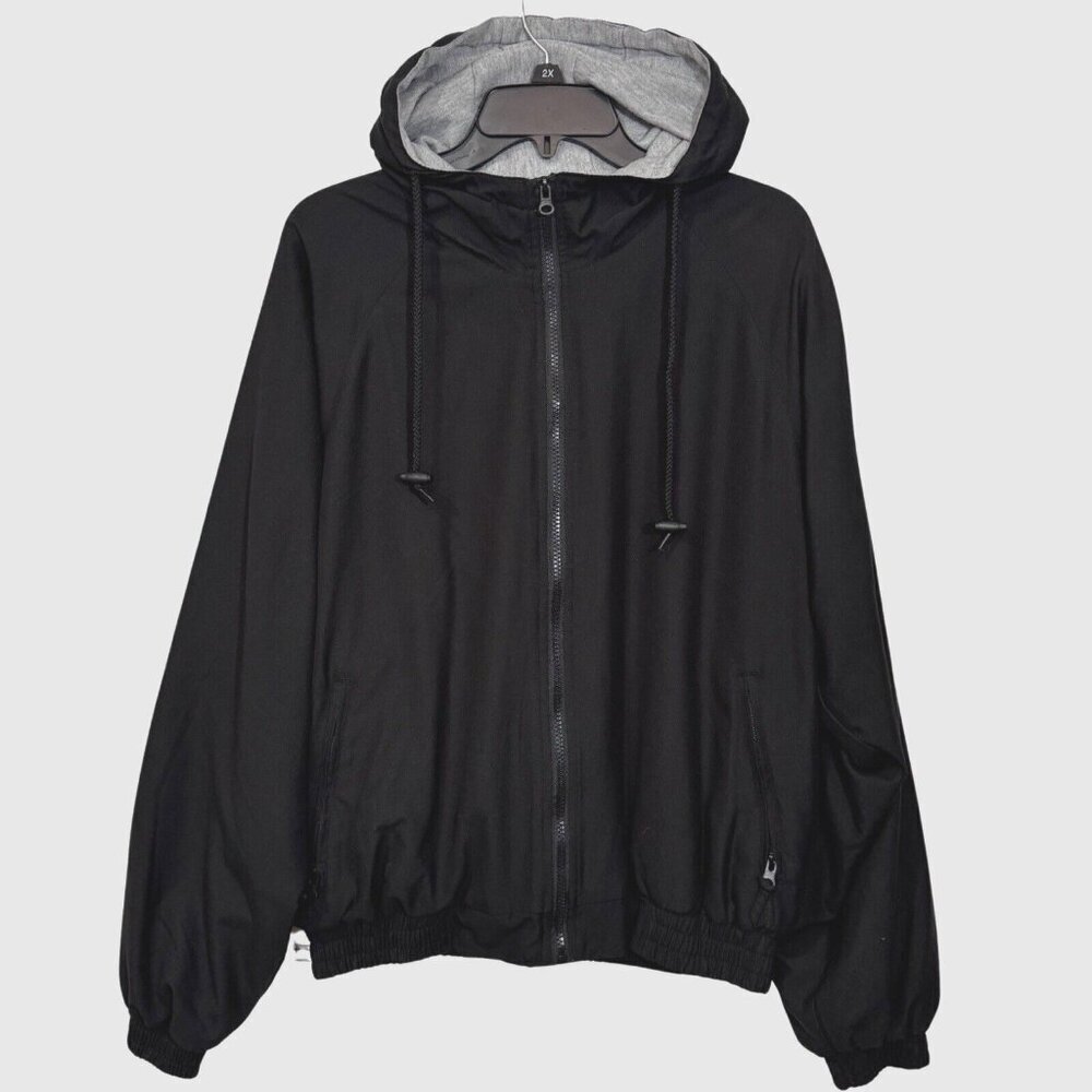 LANDWAY Wind-Resistant Hooded Jacket Mens Small Lined Full Zip Pockets Bomber‎